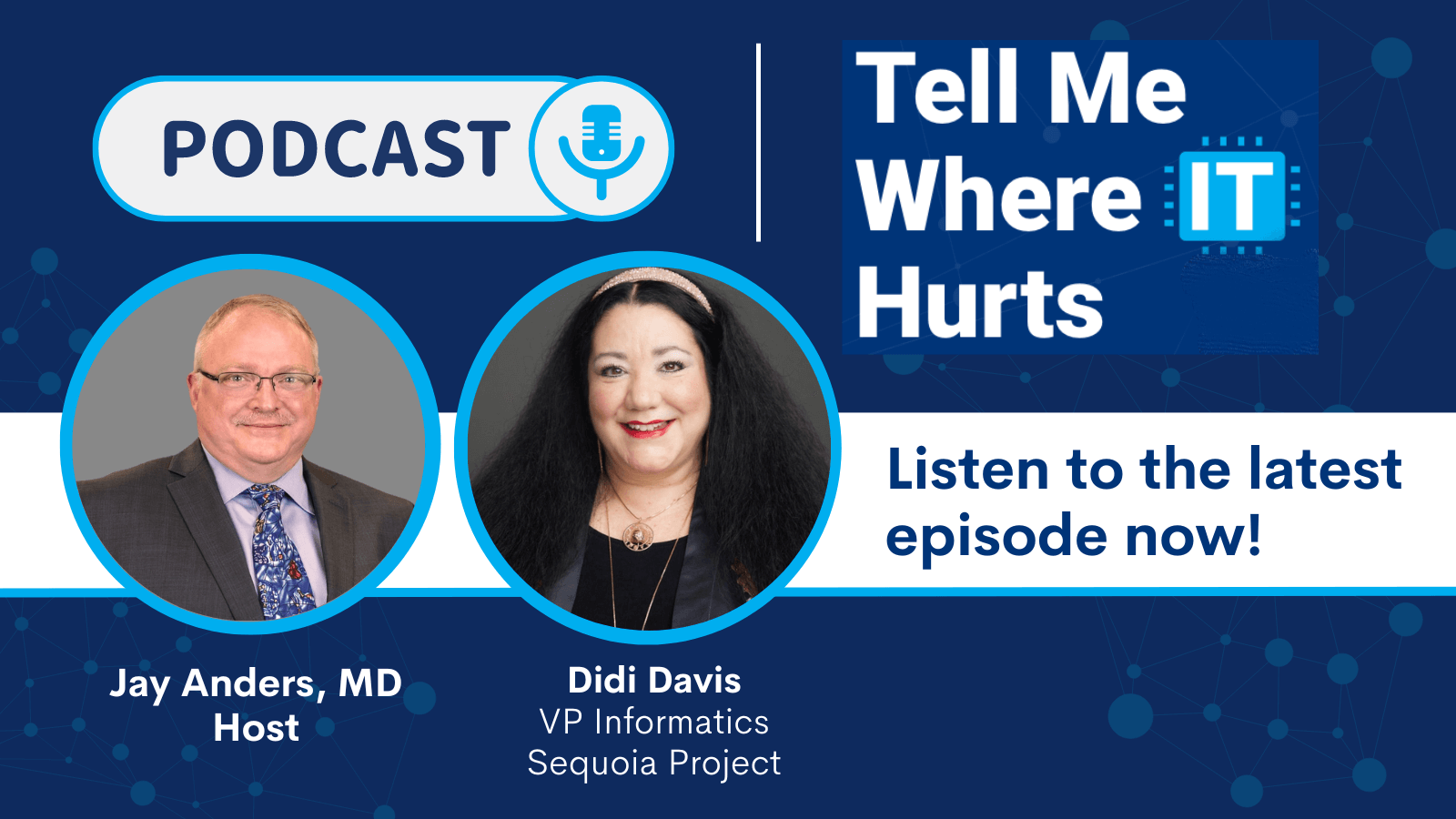 “Tell Me Where IT Hurts” Podcast: Guest Didi Davis VP of Informatics, Conformance, and Interoperability for The Sequoia Project