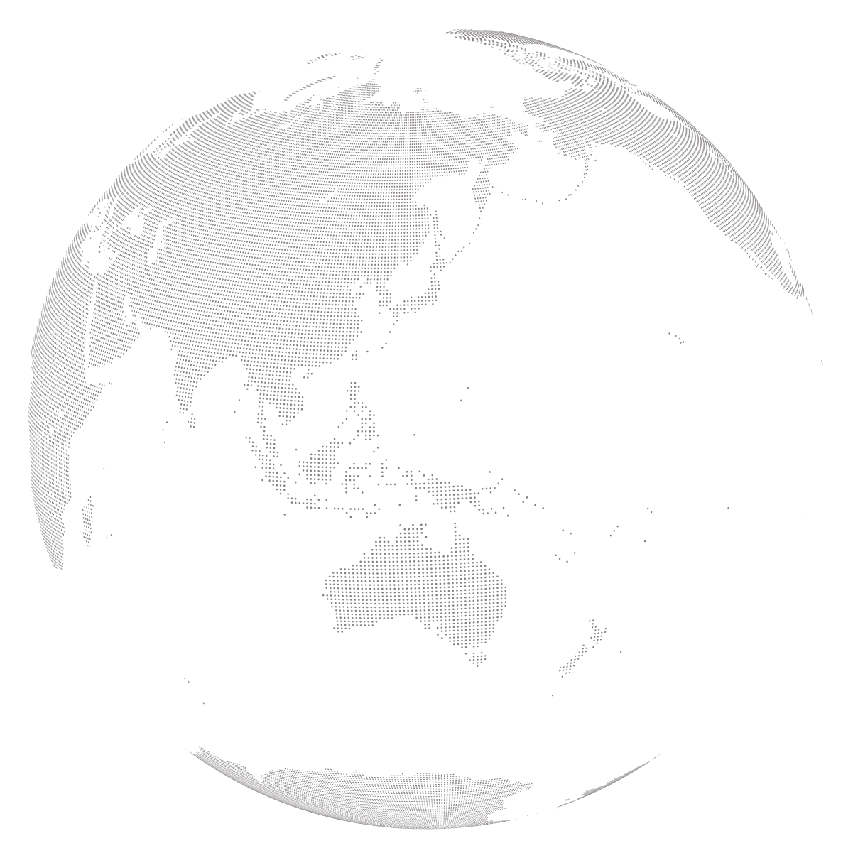 Globe focused on Asia, Australia, and New Zealand